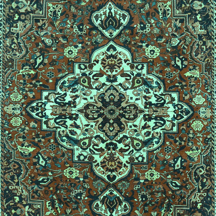 Machine Washable Persian Turquoise Traditional Area Rugs, wshtr4520turq