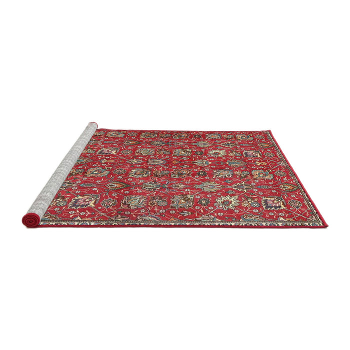 Sideview of Machine Washable Traditional Red Rug, wshtr4521