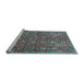 Sideview of Machine Washable Persian Light Blue Traditional Rug, wshtr4521lblu