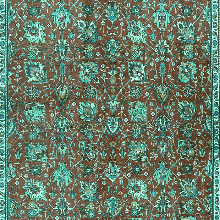 Machine Washable Persian Turquoise Traditional Area Rugs, wshtr4521turq