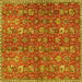 Square Persian Yellow Traditional Rug, tr4521yw