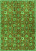 Serging Thickness of Machine Washable Persian Green Traditional Area Rugs, wshtr4521grn