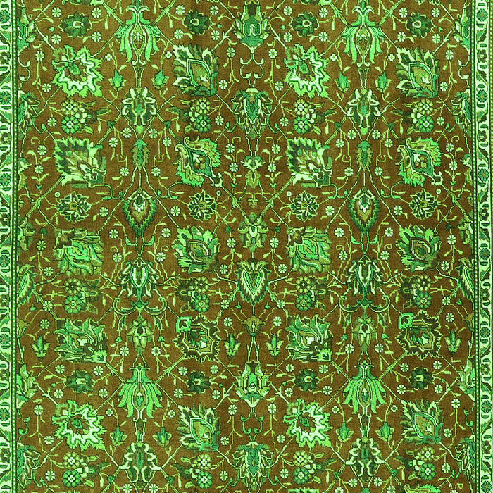 Serging Thickness of Machine Washable Persian Green Traditional Area Rugs, wshtr4521grn