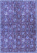 Machine Washable Persian Blue Traditional Rug, wshtr4521blu