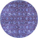 Round Persian Blue Traditional Rug, tr4521blu