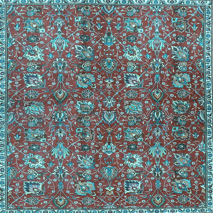 Square Machine Washable Persian Light Blue Traditional Rug, wshtr4521lblu