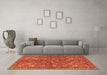 Machine Washable Persian Orange Traditional Area Rugs in a Living Room, wshtr4521org