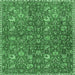 Square Persian Emerald Green Traditional Rug, tr4521emgrn