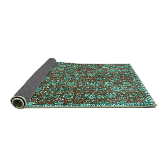 Sideview of Persian Turquoise Traditional Rug, tr4521turq