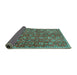 Sideview of Persian Turquoise Traditional Rug, tr4521turq