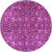 Round Persian Purple Traditional Rug, tr4521pur