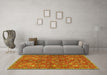 Machine Washable Persian Yellow Traditional Rug in a Living Room, wshtr4521yw