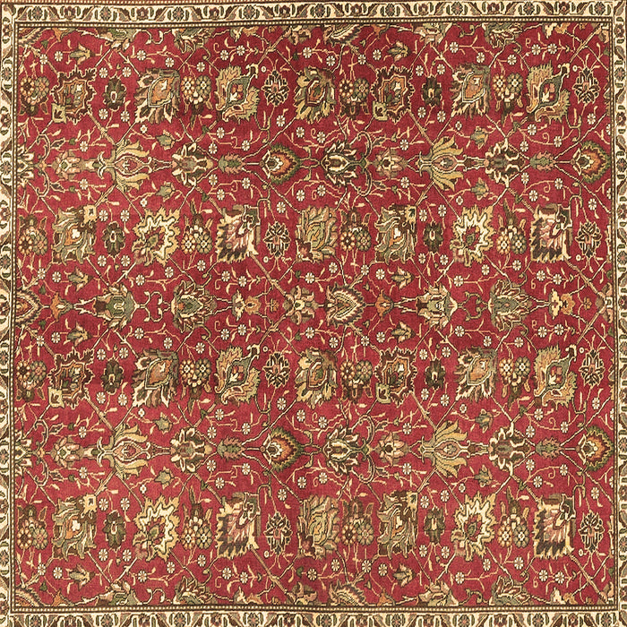 Square Persian Brown Traditional Rug, tr4521brn