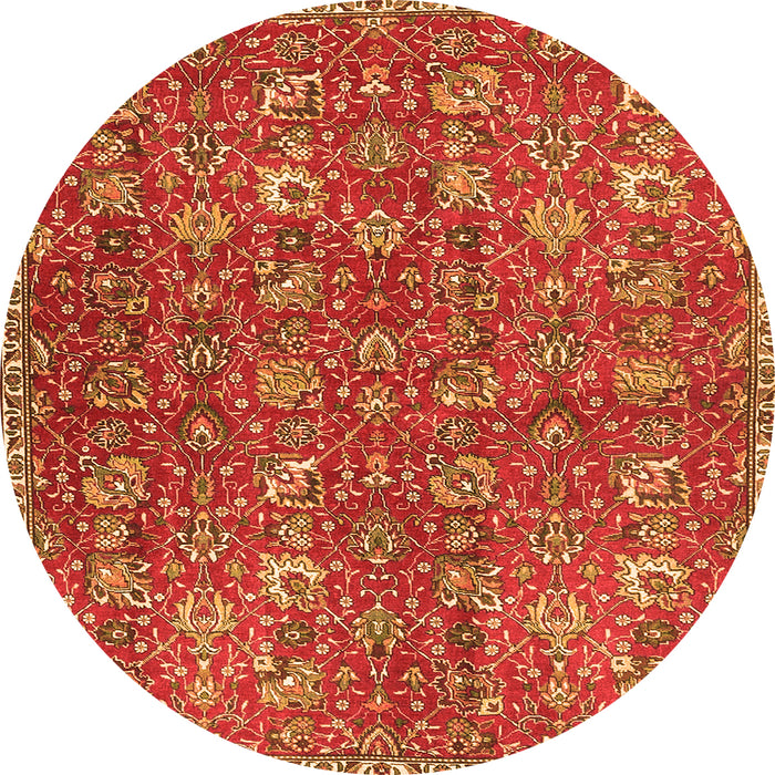 Machine Washable Persian Orange Traditional Area Rugs, wshtr4521org