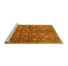 Sideview of Machine Washable Persian Yellow Traditional Rug, wshtr4521yw