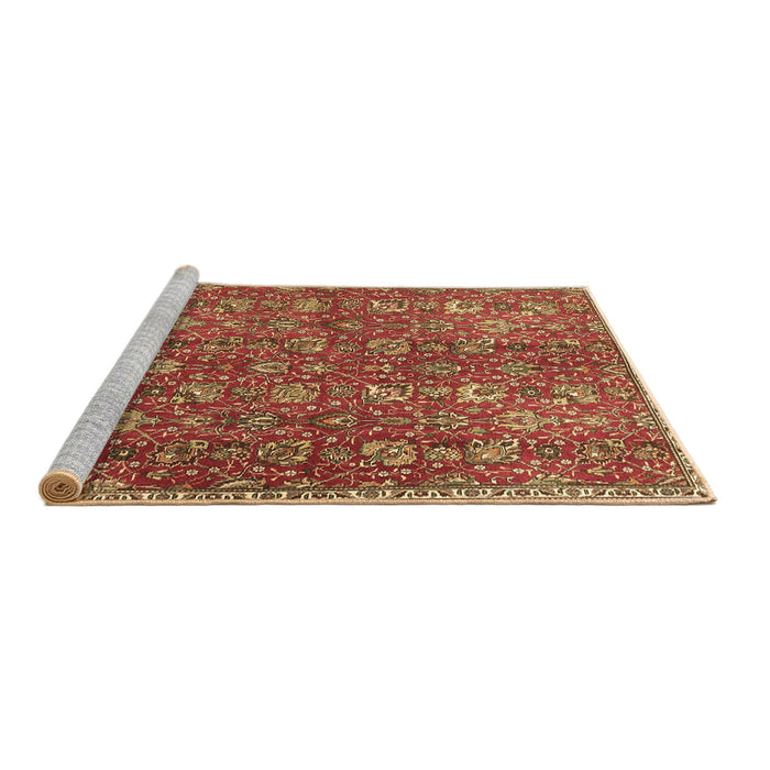 Sideview of Machine Washable Persian Brown Traditional Rug, wshtr4521brn