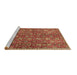 Sideview of Machine Washable Persian Brown Traditional Rug, wshtr4521brn