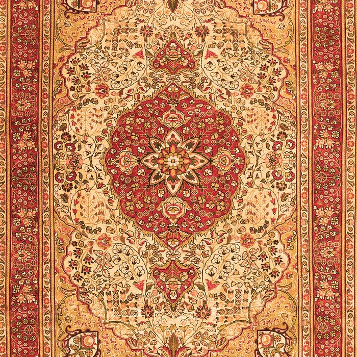 Serging Thickness of Machine Washable Medallion Orange Traditional Area Rugs, wshtr4522org