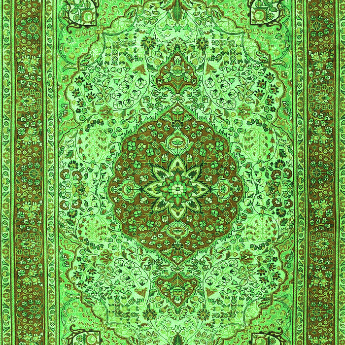 Serging Thickness of Machine Washable Medallion Green Traditional Area Rugs, wshtr4522grn