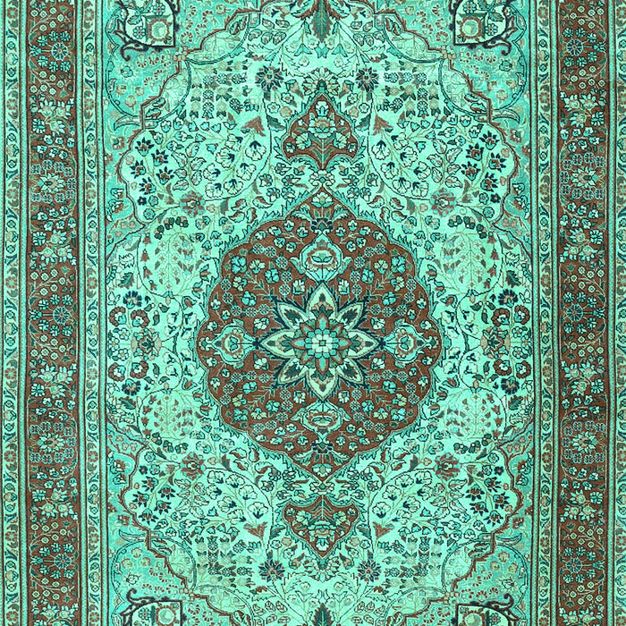 Medallion Turquoise Traditional Rug, tr4522turq