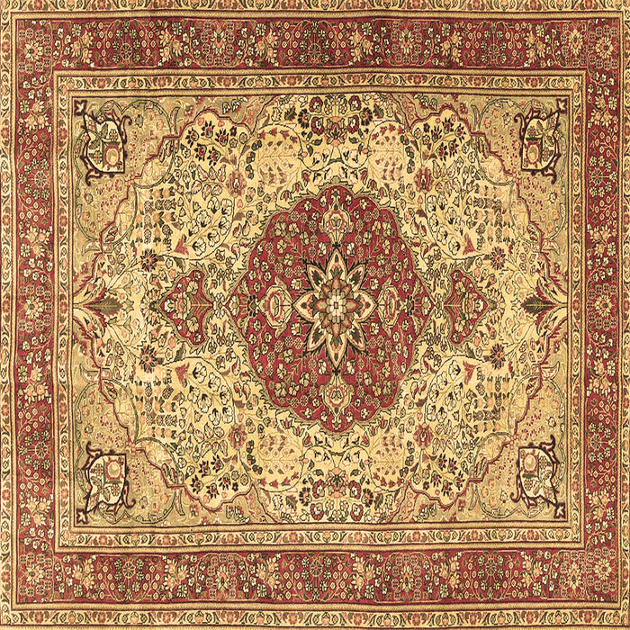 Square Medallion Brown Traditional Rug, tr4522brn