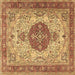Square Medallion Brown Traditional Rug, tr4522brn