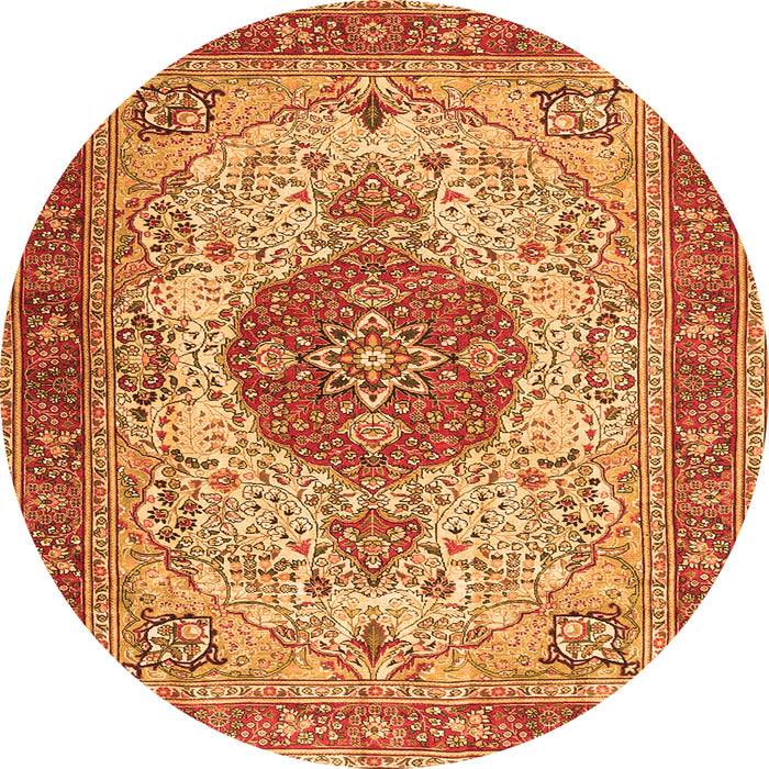 Square Medallion Orange Traditional Rug, tr4522org