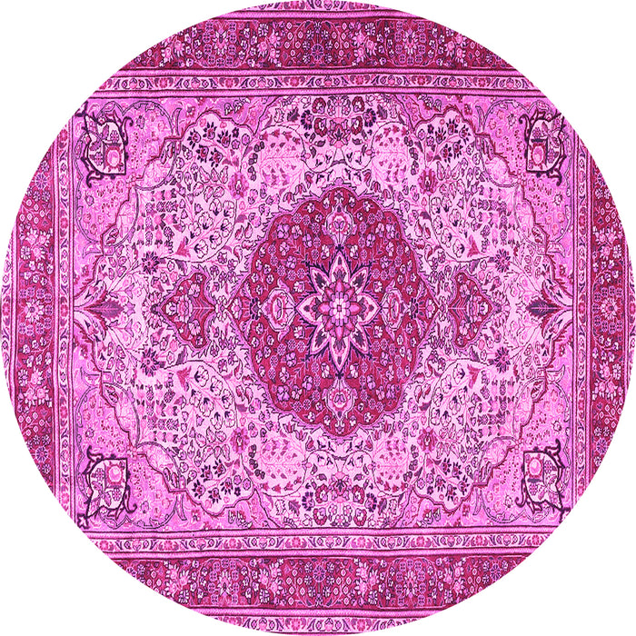 Round Medallion Pink Traditional Rug, tr4522pnk