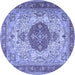 Round Medallion Blue Traditional Rug, tr4522blu