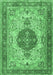 Machine Washable Medallion Emerald Green Traditional Area Rugs, wshtr4522emgrn