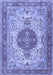 Machine Washable Medallion Blue Traditional Rug, wshtr4522blu