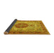 Sideview of Medallion Yellow Traditional Rug, tr4522yw