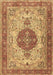 Machine Washable Medallion Brown Traditional Rug, wshtr4522brn