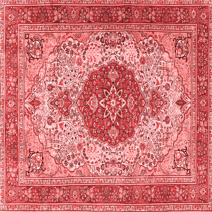 Machine Washable Medallion Red Traditional Rug, wshtr4522red