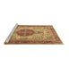 Sideview of Machine Washable Medallion Brown Traditional Rug, wshtr4522brn