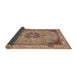 Sideview of Traditional Brown Red Medallion Rug, tr4523