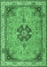 Machine Washable Medallion Emerald Green Traditional Area Rugs, wshtr4523emgrn