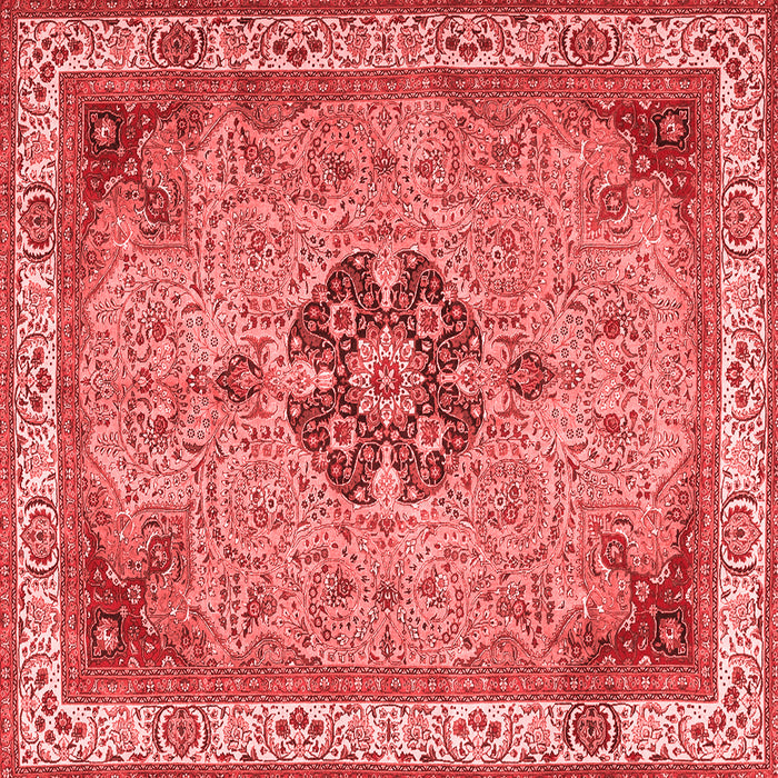 Machine Washable Medallion Red Traditional Rug, wshtr4523red