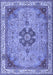 Machine Washable Medallion Blue Traditional Rug, wshtr4523blu