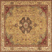 Square Medallion Brown Traditional Rug, tr4523brn