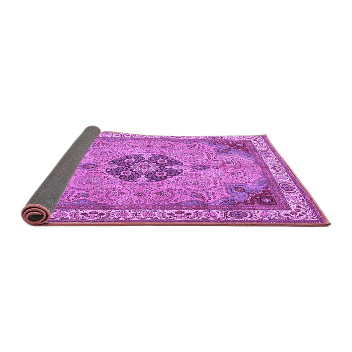 Sideview of Medallion Purple Traditional Rug, tr4523pur