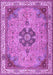 Machine Washable Medallion Purple Traditional Area Rugs, wshtr4523pur