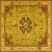 Square Medallion Yellow Traditional Rug, tr4523yw