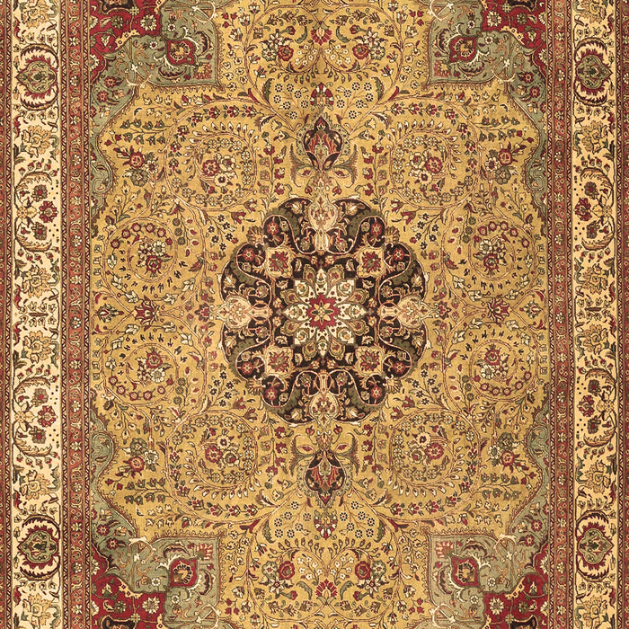 Machine Washable Medallion Brown Traditional Rug, wshtr4523brn