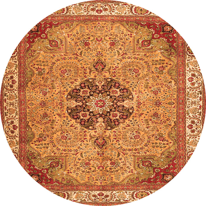 Machine Washable Medallion Orange Traditional Area Rugs, wshtr4523org