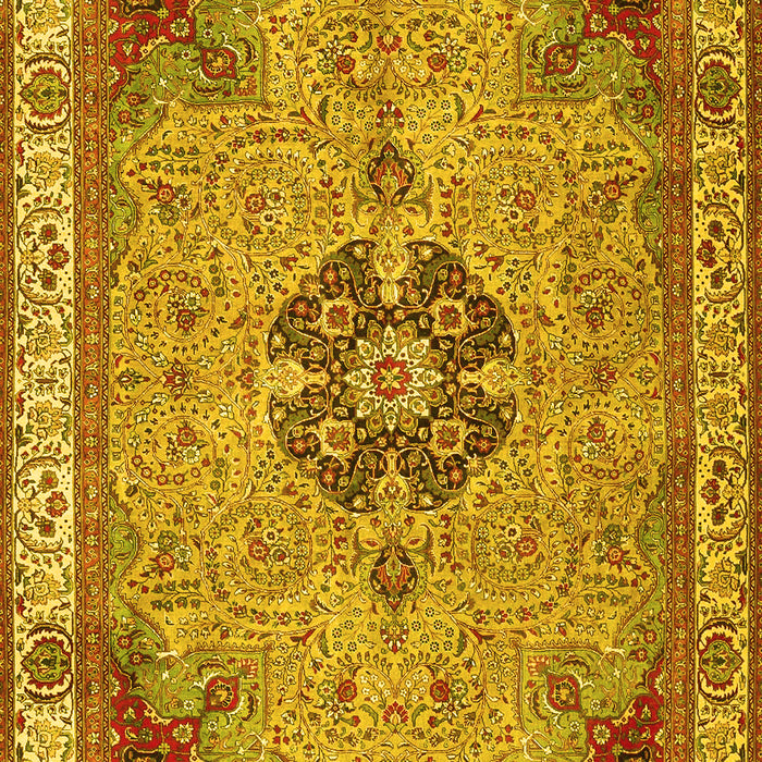 Medallion Yellow Traditional Rug, tr4523yw