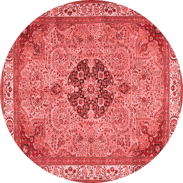 Machine Washable Medallion Red Traditional Rug, wshtr4523red
