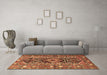 Machine Washable Persian Brown Traditional Rug in a Living Room,, wshtr4524brn