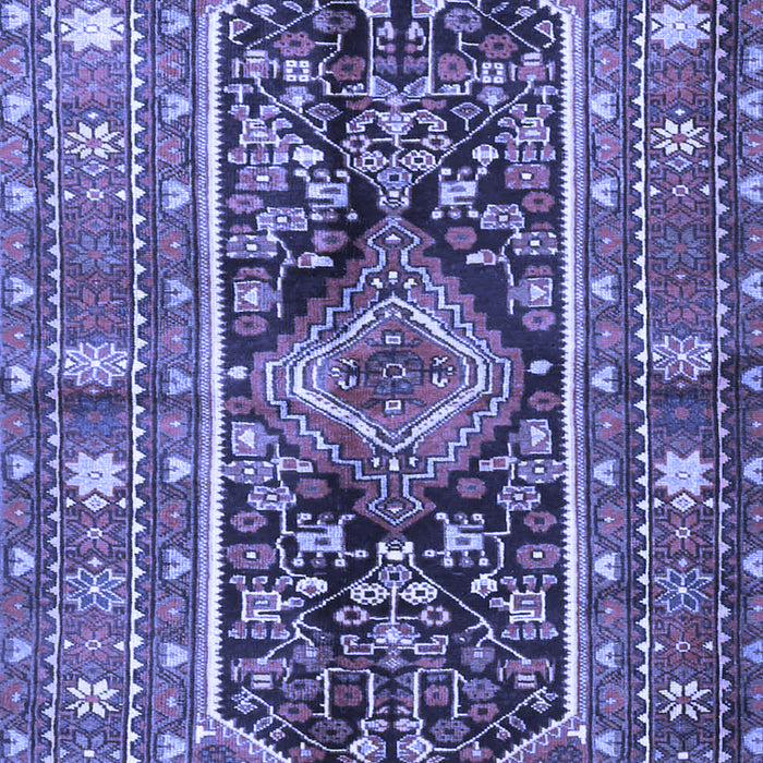 Machine Washable Persian Blue Traditional Rug, wshtr4524blu