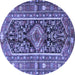 Round Persian Blue Traditional Rug, tr4524blu